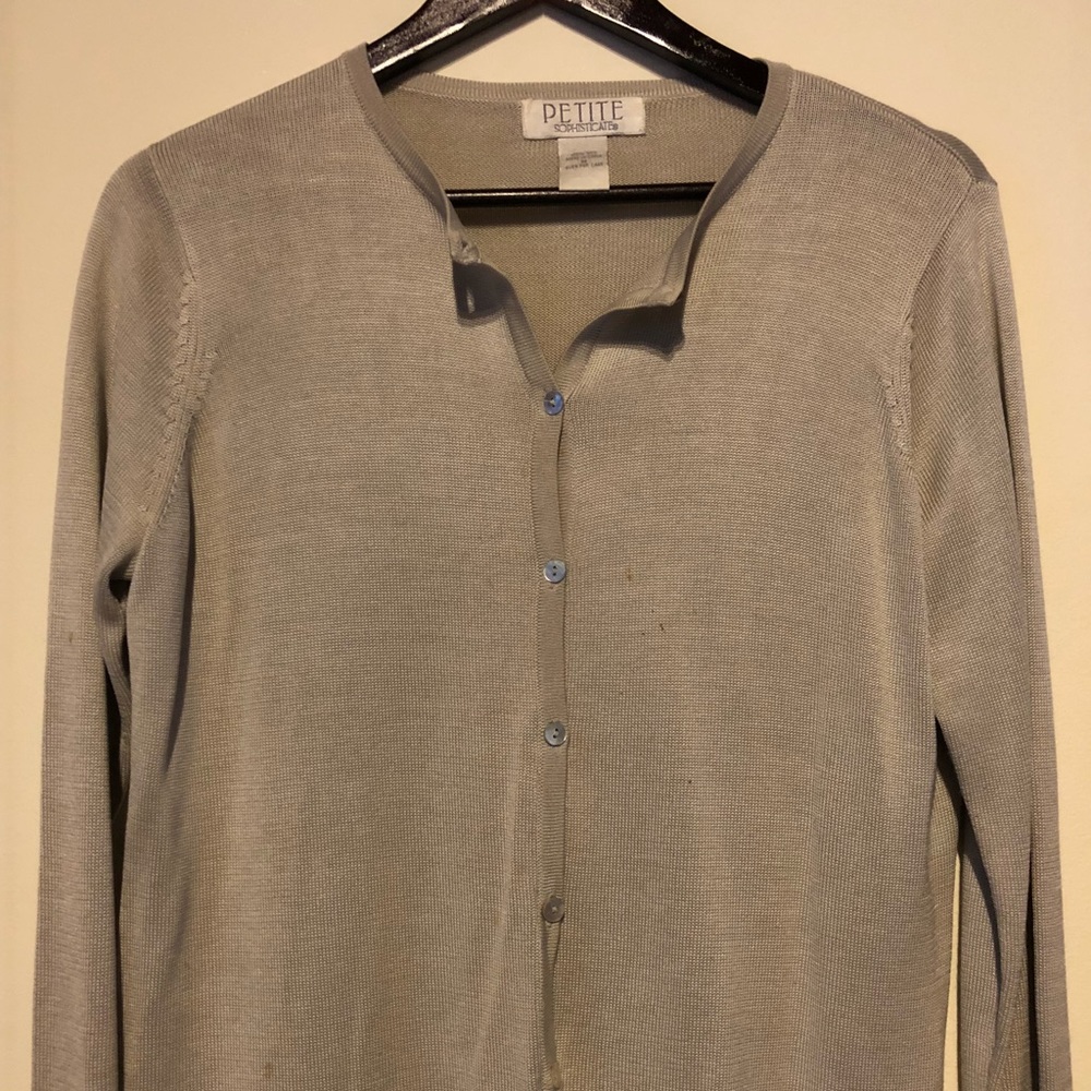 100% Silk Long Sleeve Full Button Down Cardigan